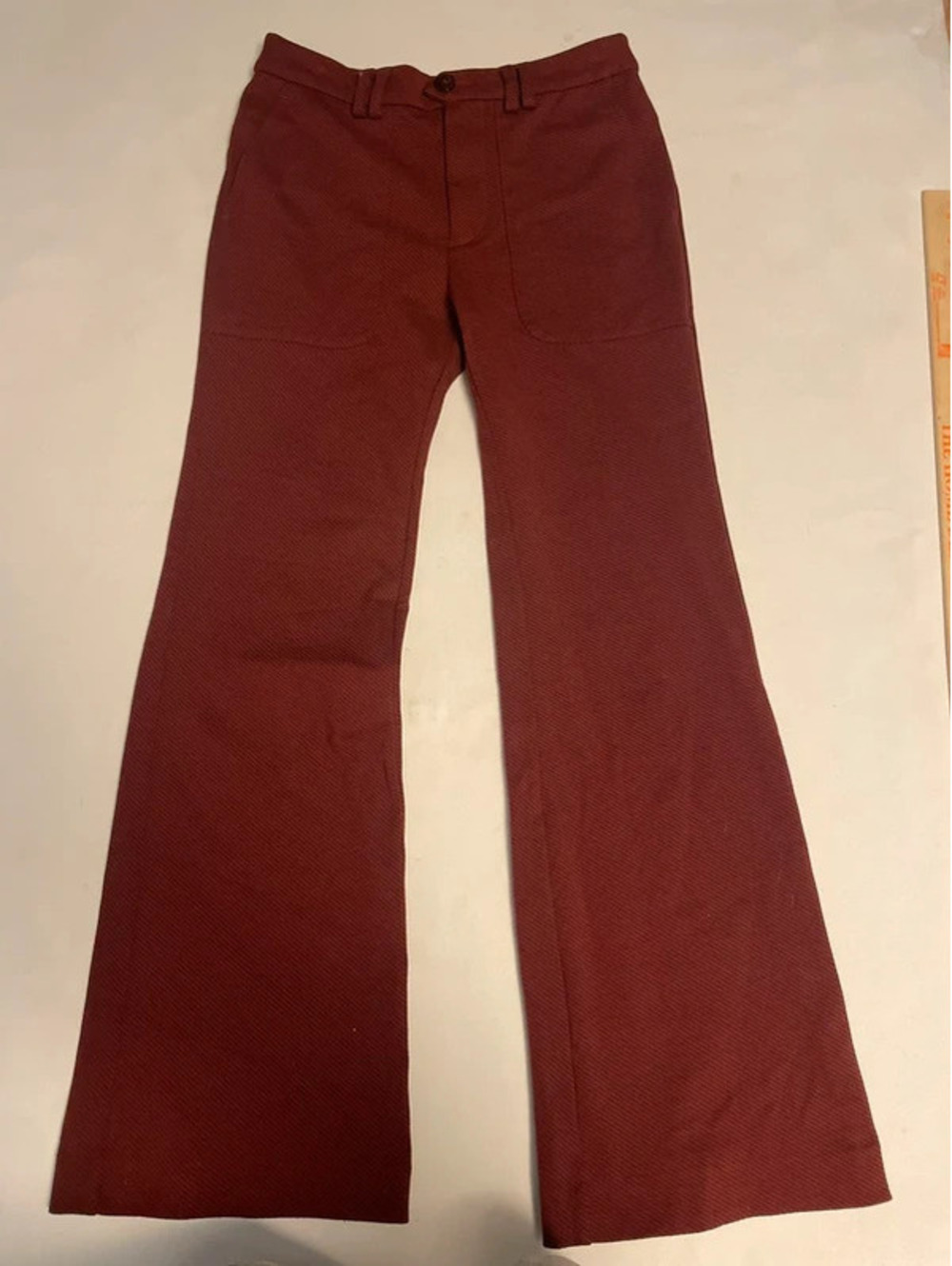 Anthropologie Womens The Essential Trouser Size 4 Stretch Office Pinstripe Red